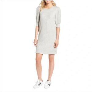 Current Elliott Pleat Sweatshirt Puff Sleeve Dress Grey Size Small